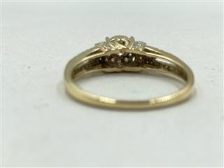 10K Yellow Gold & Diamond Engagement Ring 43 Diamonds Approx.370 Carat T.W. 2.5g